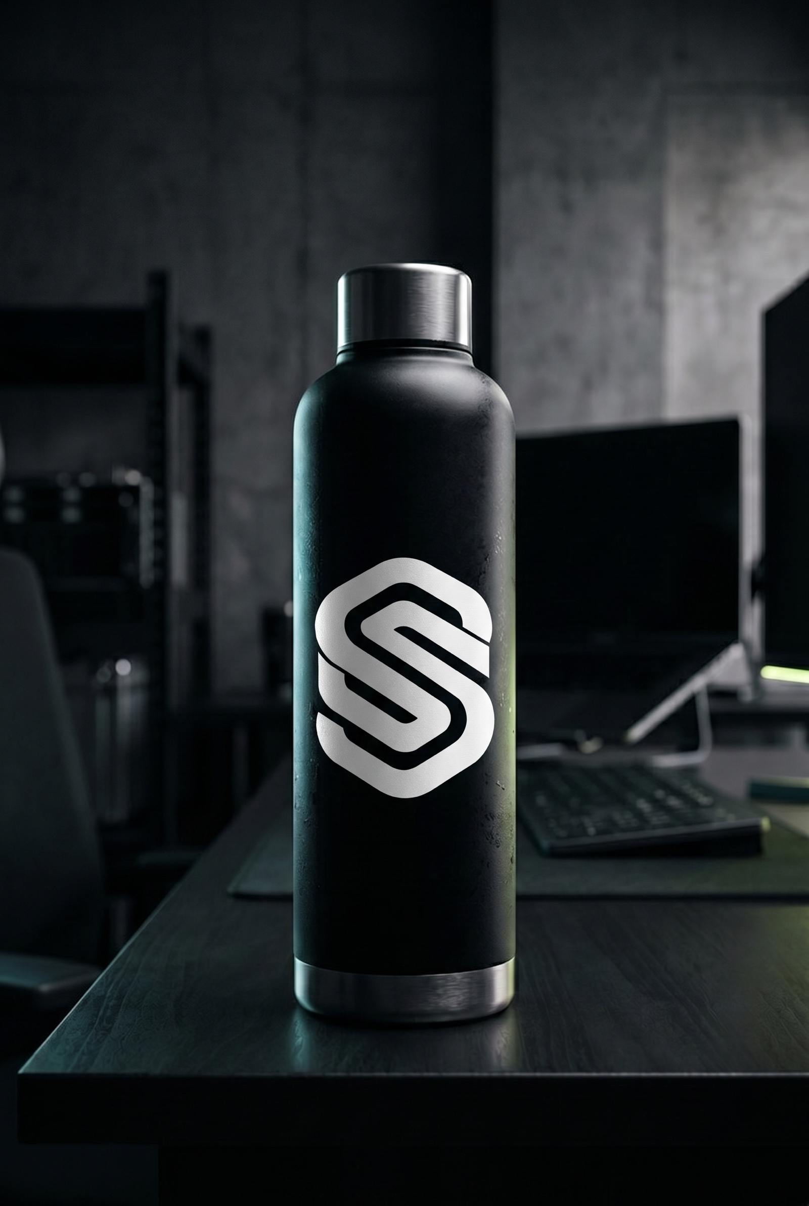Synthera flask — front mark