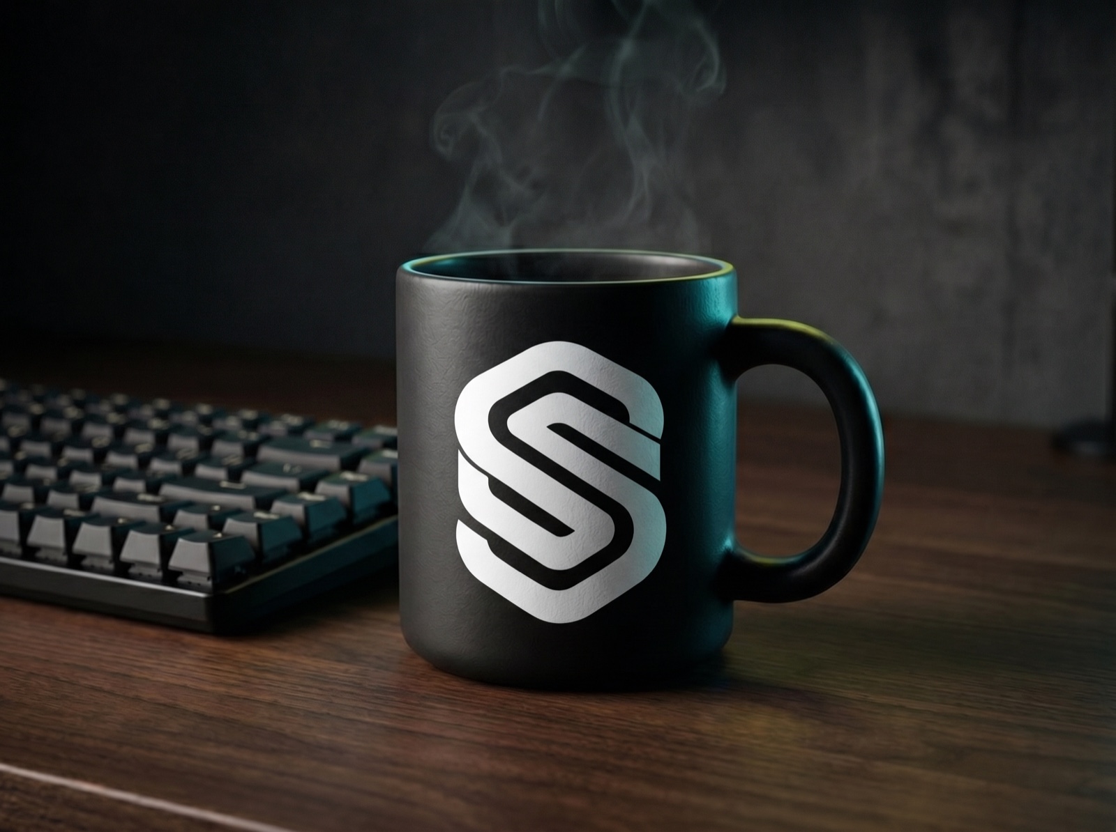 Synthera mug — wrapped mark